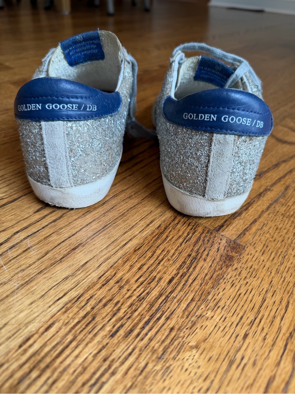 Authentic Golden Goose Silver Glitter Superstar Shoes. - Picture 4 of 10